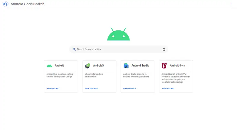 Android Code Search's own site