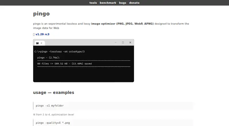 Pingo's own site