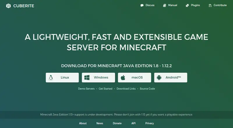 Cuberite's own site