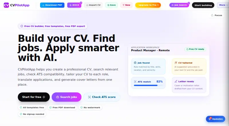 CVPilotApp's own site