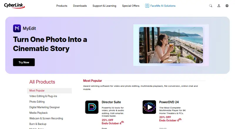 CyberLink ActionDirector's own site