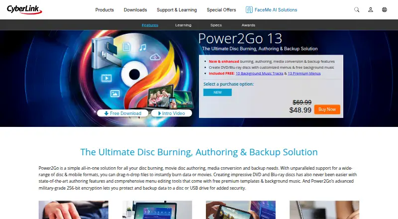 CyberLink Power2Go's own site