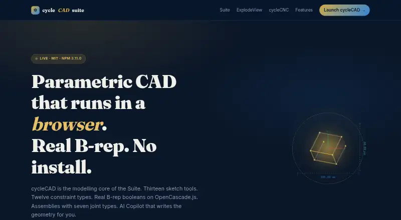 cycleCAD's own site