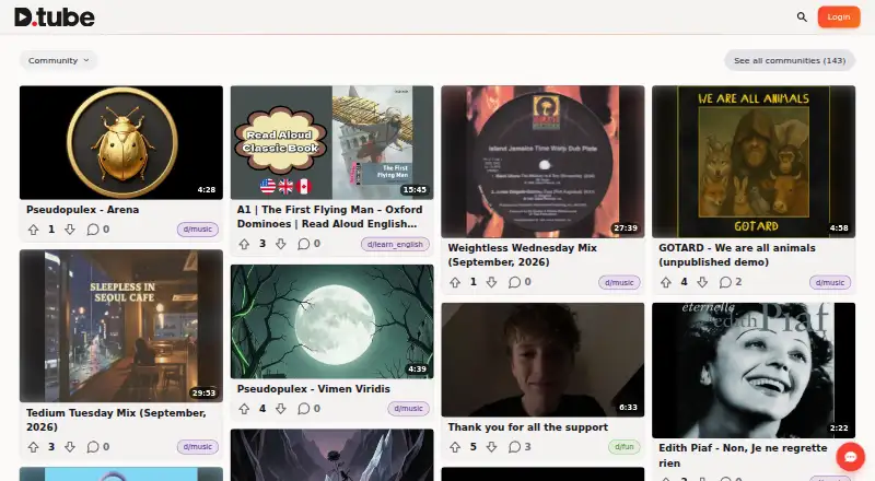 DTube's own site