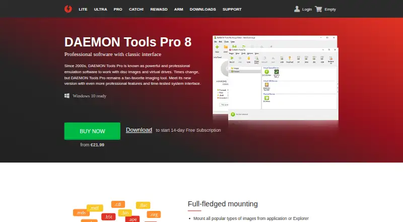 DAEMON Tools Pro's own site