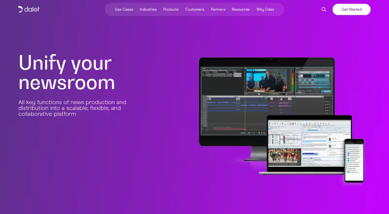 Dalet Galaxy five's own site