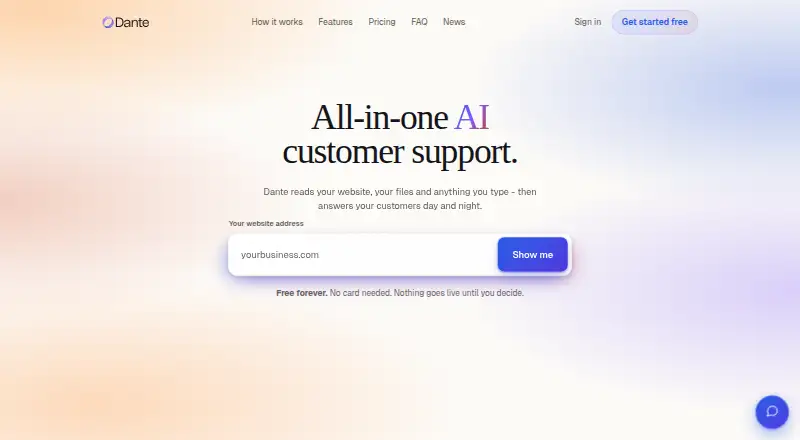 Dante AI's own site