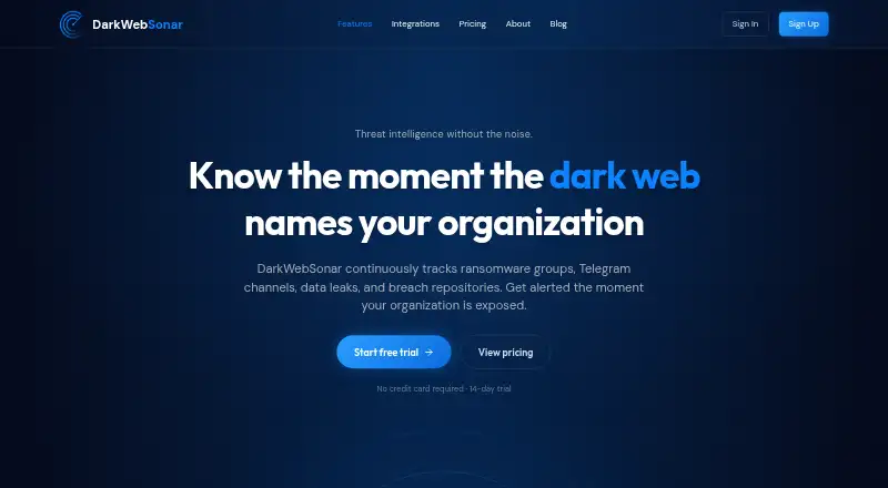 DarkWebSonar's own site