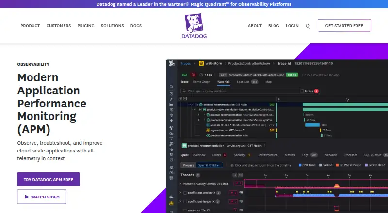 Datadog APM's own site