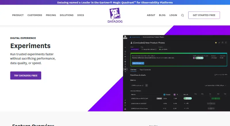 Datadog Experiments's own site
