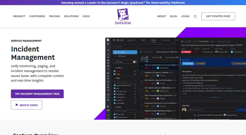 Datadog Incident Management's own site