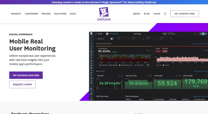 Datadog Mobile RUM's own site