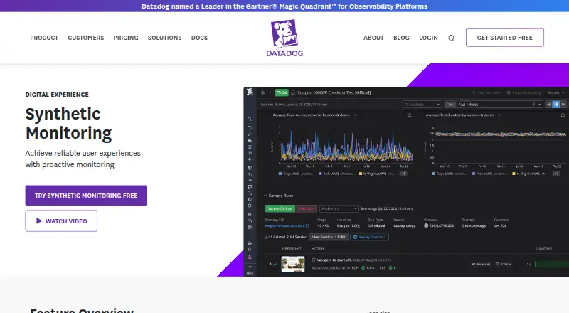 Datadog Synthetic Monitoring's own site