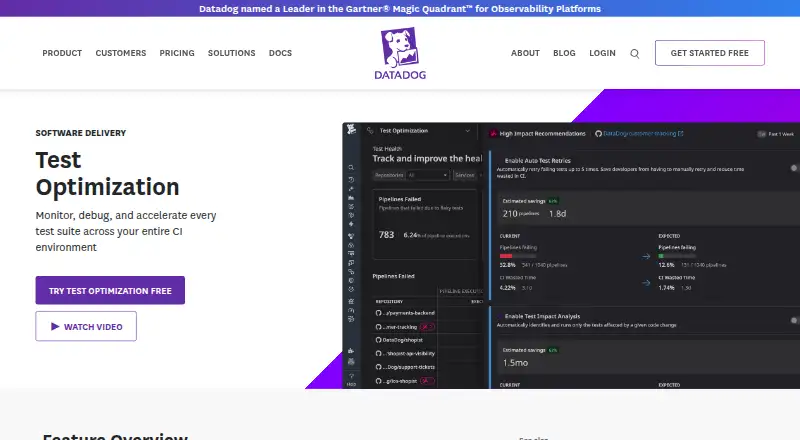 Datadog Test Optimization's own site
