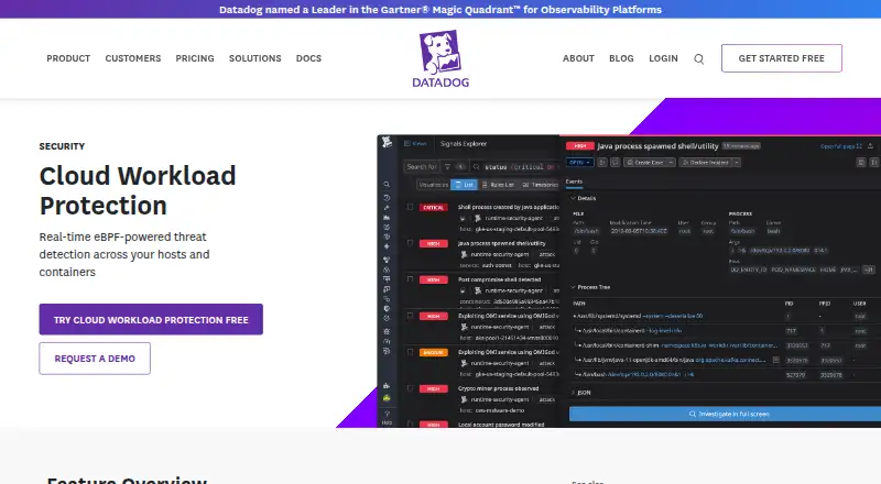 Datadog Cloud Workload Protection's own site