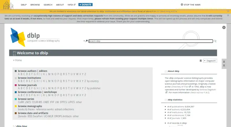 dblp's own site