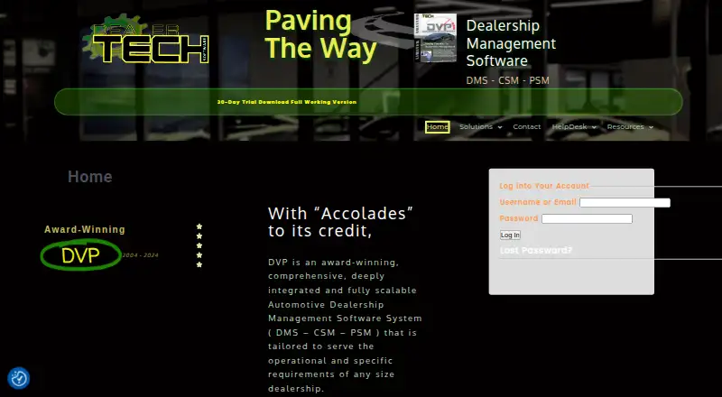 Dealer TECH DVP's own site