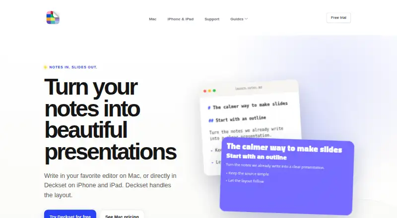 Deckset's own site