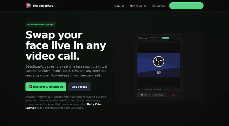 DeepSwapApp's own site