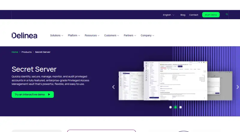 Delinea Secret Server's own site
