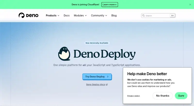 Deno Deploy's own site