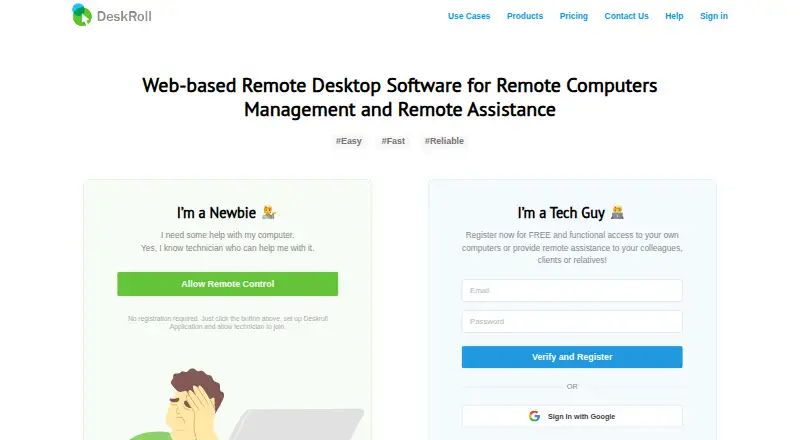 DeskRoll Remote Desktop's own site