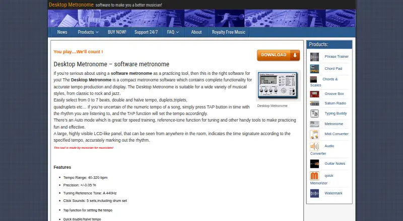 Desktop Metronome's own site