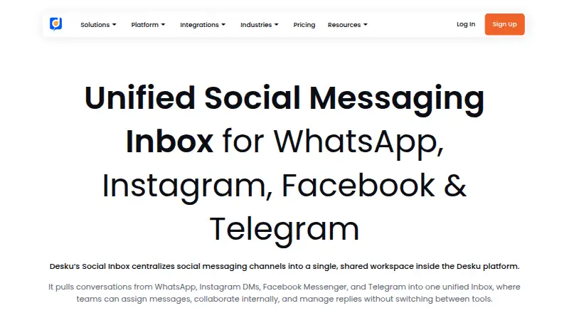 Desku Social Inbox's own site