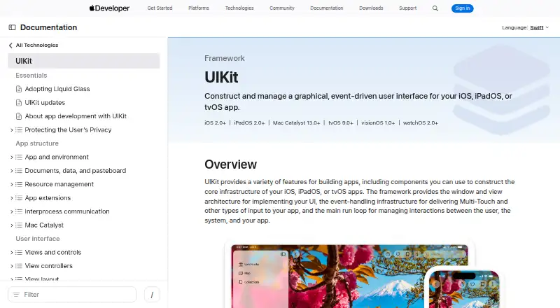 UIKit's own site