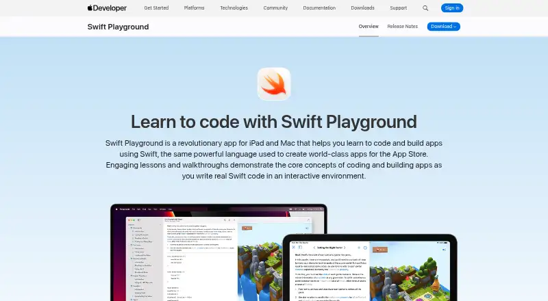 Swift Playgrounds's own site