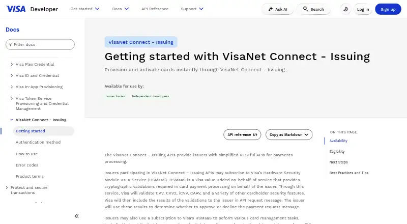 VisaNet Connect – Issuing's own site