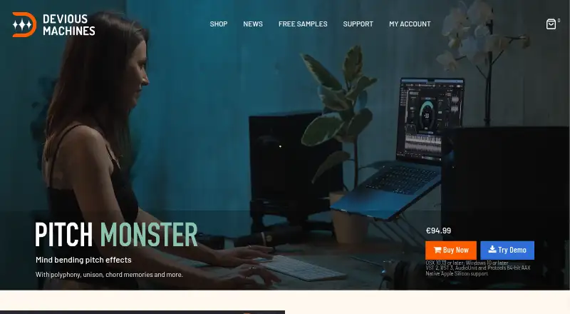 Devious Machines Pitch Monster's own site