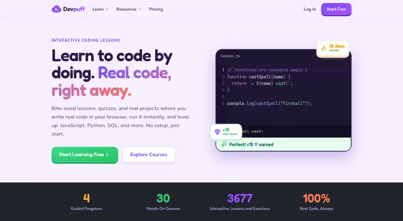Devpuff's own site