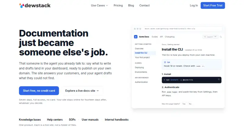 Dewstack's own site