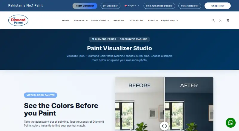 Diamond Paints Visualiser's own site