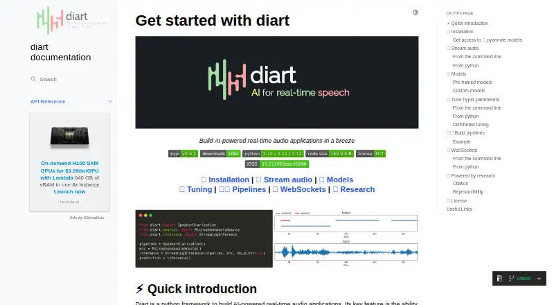 StreamingSpeakerDiarization's own site
