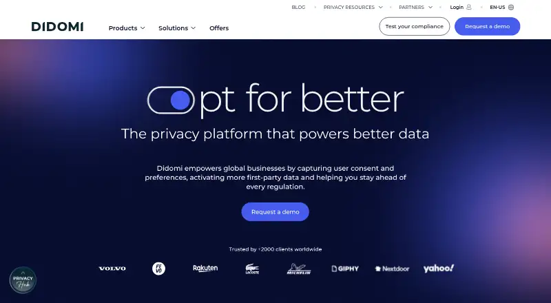 Didomi Preference Management Platform's own site