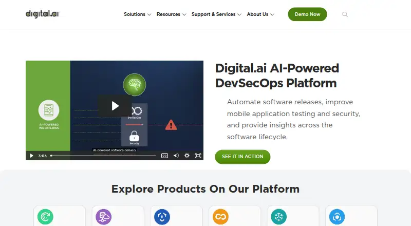 Digital.ai Intelligent Value Stream Platform's own site