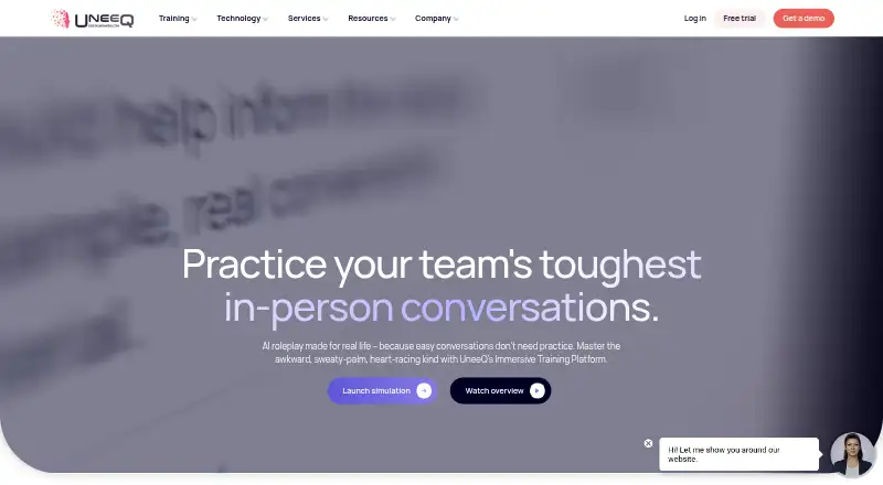 UneeQ's own site