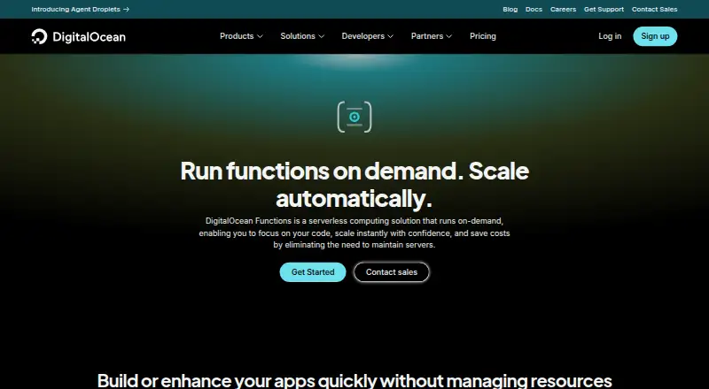 DigitalOcean Functions's own site