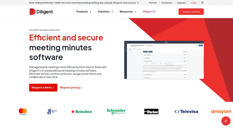 Diligent Minutes's own site