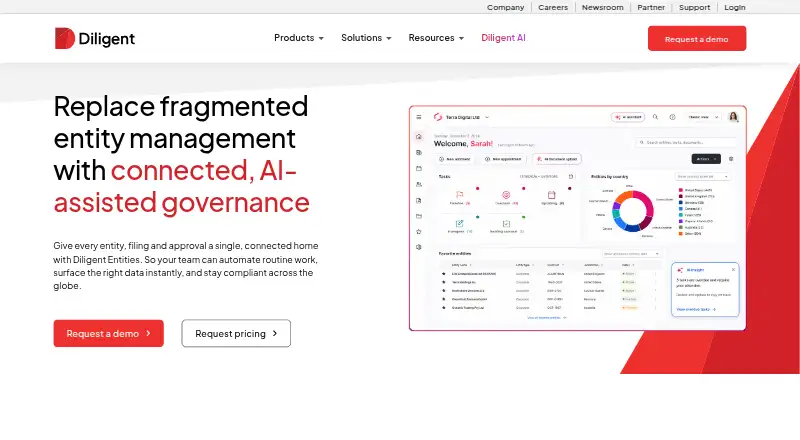 Diligent Entities's own site