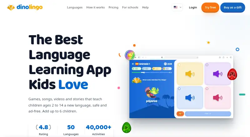 Dinolingo's own site