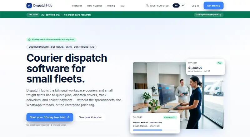 DispatchHub's own site