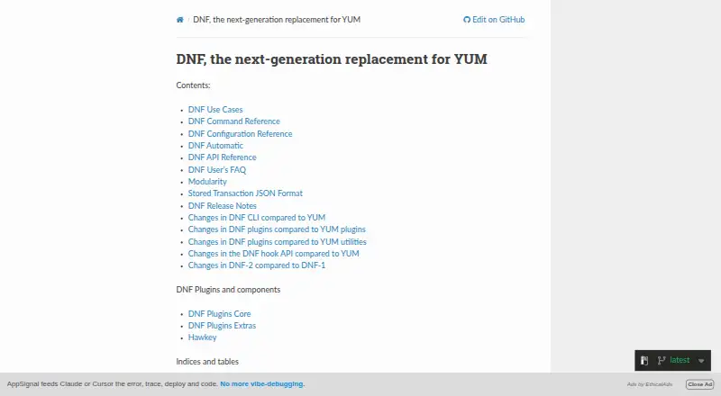 DNF's own site
