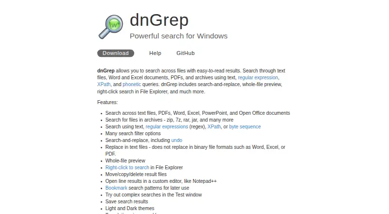 dnGrep's own site