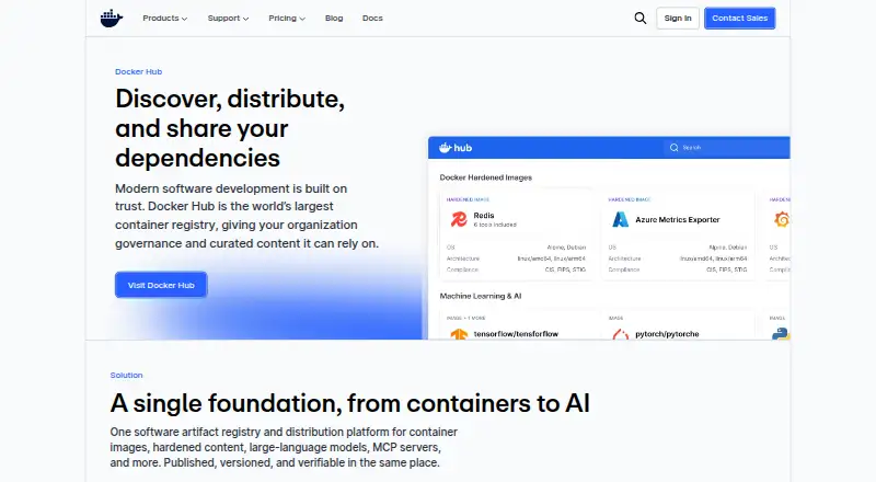 Docker hub's own site