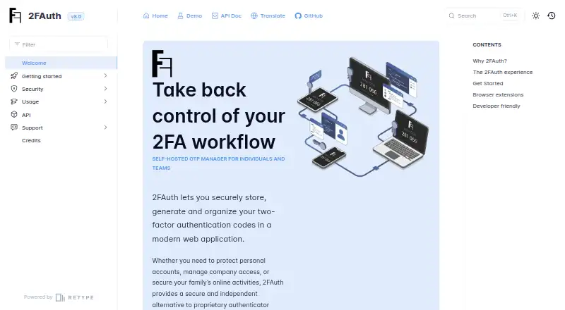 2FAuth's own site