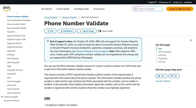 Amazon Phone Number Validate's own site