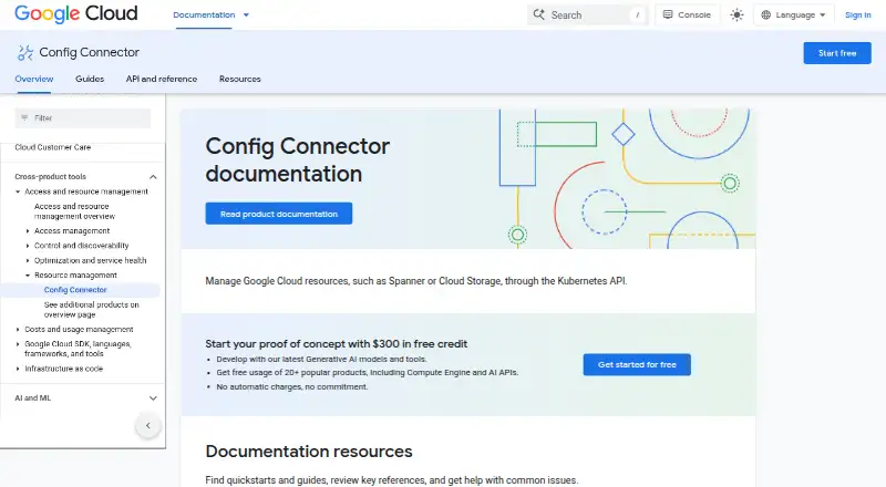 Google Config Connector's own site